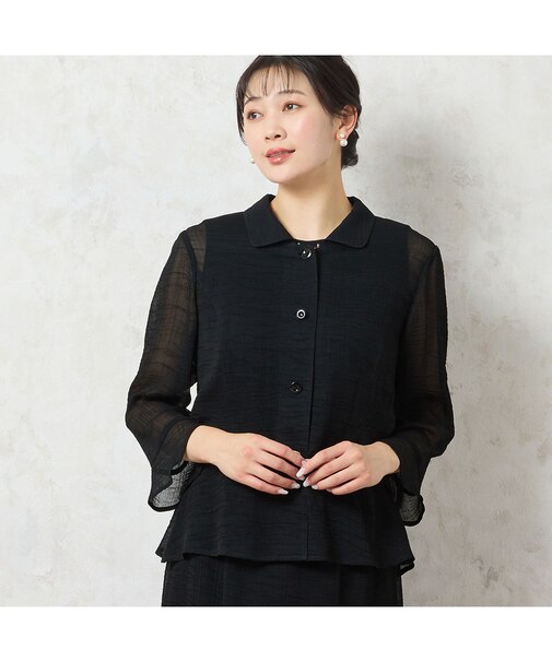 【洗える・セットアップ可能・3L/4Lサイズあり】ペプラムブラウス