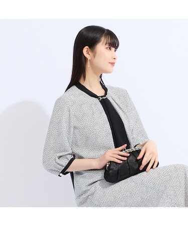 【セットアップ対応】ウォッシャブルボウタイプリントブラウス