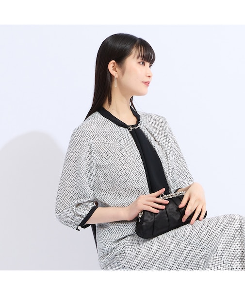 【セットアップ対応】ウォッシャブルボウタイプリントブラウス