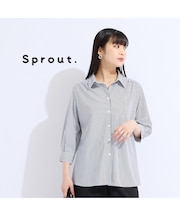 【Sprout.】ストライプトリコットブラウス