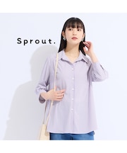 【Sprout.】ストライプトリコットブラウス