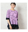 【一部店舗限定・洗える・日本製・綿100%】ロゴチェック柄コットンTシャツ