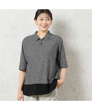 【限定カラーあり・洗える・日本製】ボーダージャカードスキッパーTシャツ