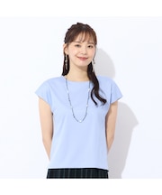 【洗える】前身二重仕立てフレンチスリーブＴシャツ