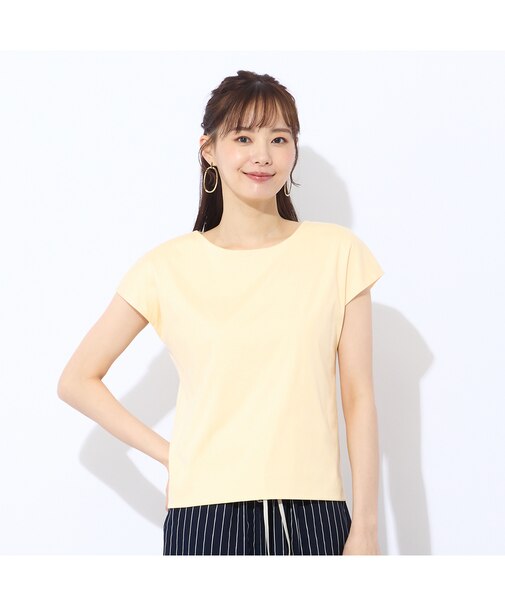 【洗える】前身二重仕立てフレンチスリーブＴシャツ