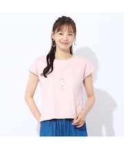 【洗える】前身二重仕立てフレンチスリーブＴシャツ