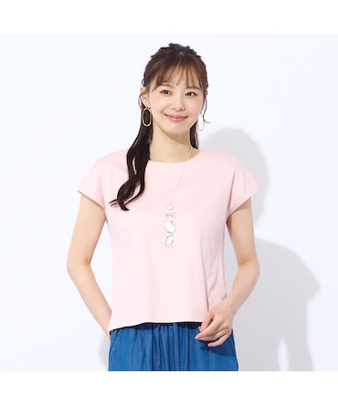 【洗える】前身二重仕立てフレンチスリーブＴシャツ