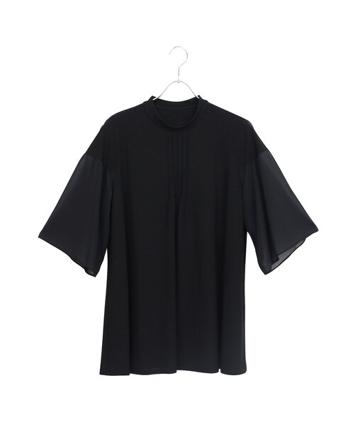 【M～4L】ウォッシャブル接触冷感配色Tシャツ