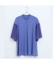 【M～4L】ウォッシャブル接触冷感配色Tシャツ