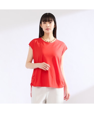 【M～4L】ウォッシャブル接触冷感フレンチスリーブTシャツ