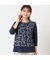 【洗える・アンサンブル可・日本製】花柄レイヤード風カットソー