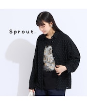 【L・3L】ドットカットジャカードブラウス