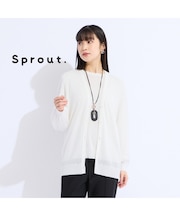 【L～4L/アンサンブル対応】レーシーカーディガン
