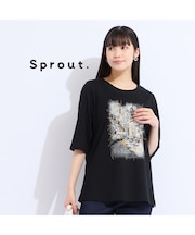 【M～4L】ウォッシャブル顔料プリントTシャツ