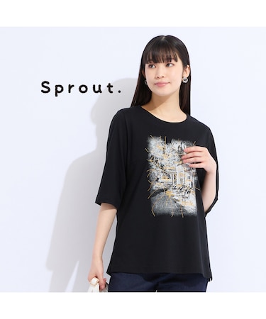 【M～4L】ウォッシャブル顔料プリントTシャツ