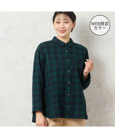 【WEB限定カラーあり・3L/4Lサイズあり】ウールチェックシャツ