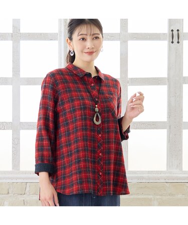 【WEB限定カラーあり・3L/4Lサイズあり】ウールチェックシャツ