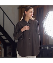 【M~4L・セットアップ対応】ウォッシャブルキュプラツイルブラウス