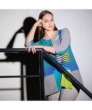 【M～４L】ウォッシャブルマルチカラーボーダーTシャツ