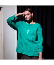 【M~4L】ウォッシャブルリンクスジャカードTシャツ