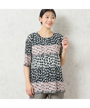 【洗える・アンサンブル可能】幾何柄Tシャツ
