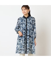 【洗える】シアーチェックロングシャツ