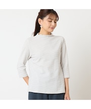 【洗える・日本製】タックジャカードカットソー