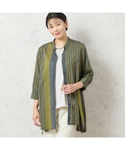 【洗える・綿100%】ビッグストライプシャツ
