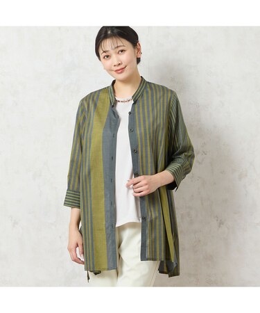 【洗える・綿100%】ビッグストライプシャツ