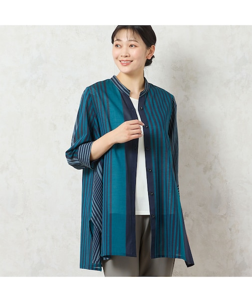 【洗える・綿100%】ビッグストライプシャツ