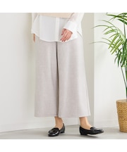 【手洗いOK】デニムプリント・裏起毛ワイドパンツ