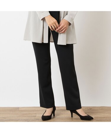 【洗える・S~LLサイズ】ストレッチジョーゼットストレートパンツ