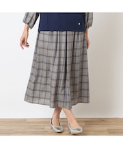 【洗える・セットアップ可能】グレンチェックフレアスカート