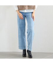 【洗える】センタープレスデニムパンツ