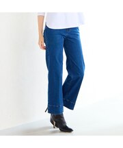 【洗える】センタープレスデニムパンツ