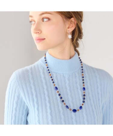 【一部店舗・オンラインショップ限定】ラピスラズリ×ブラウンマグネットネックレス