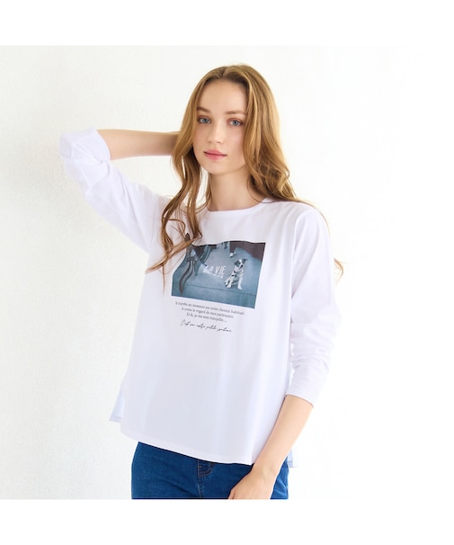 【洗える】綿100％ドッグプリントTシャツ