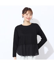 【洗える・接触冷感】配色切り替えTシャツ
