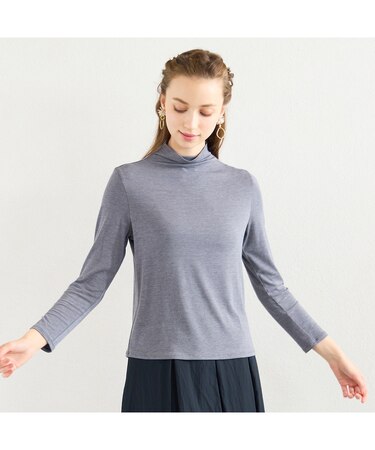 【洗える】吸湿発熱ハイネックTシャツ