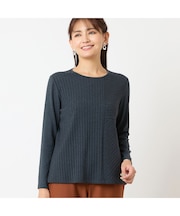 【洗える・アンサンブル可能】ワイドリブカットソー