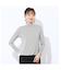 【洗える】吸湿発熱　細ボーダーハイネックTシャツ