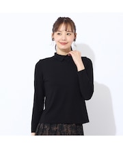 【洗える】衿付きベア天竺Tシャツ