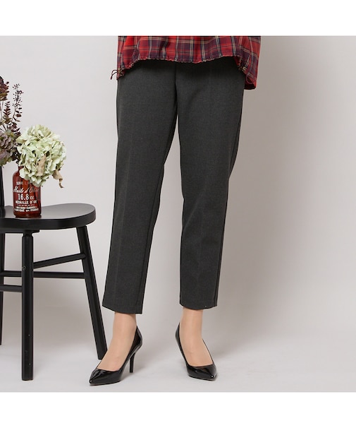 【手洗いOK】真空プリーツ・アンクル丈パンツ（無地）