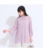 【M～４L】コードレースチュニックブラウス