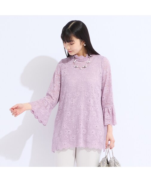 【M～４L】コードレースチュニックブラウス