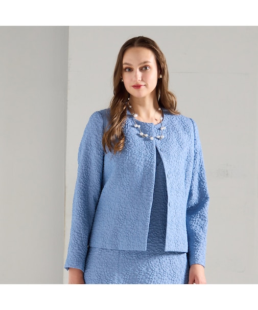 【M~4L/セットアップ対応】米沢織ふくれジャカードジャケット