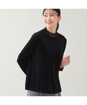【洗える・日本製・3L/4Lサイズあり】シアーベロアカットソー