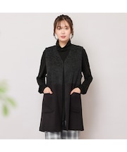 Vネック・シャギー切り替えニットソージレ