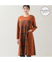 【WEB限定カラーあり・3L/4Lサイズあり】スライバーチェックワンピース