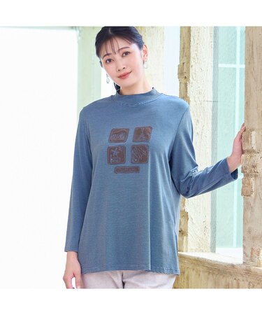 【洗える・吸湿発熱性・日本製・3L/4Lサイズあり】ボーダーカットソー